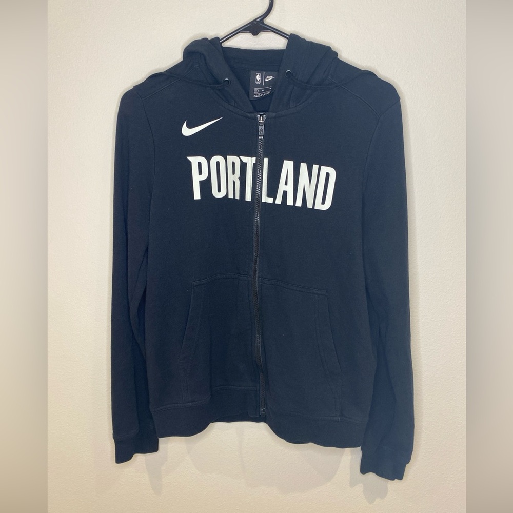 Nike Portland Sweatshirt Black Zip‎ Up Hood Woman’s M